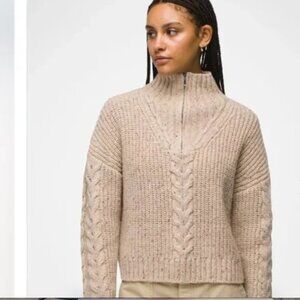 Prana Laurel Creek Sweater Small NWT Poly Wool Silk Blend in Oatmeal